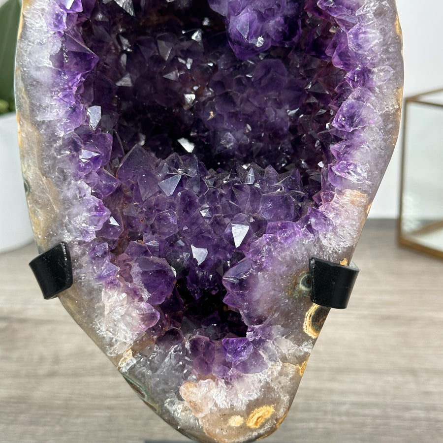 Natural Top Quality Amethyst Geode on Metal Stand - MWS3021
