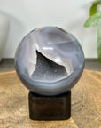 Banded Agate & Quartz Druzy Sphere Geode - SPH0202