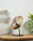 Beautiful Agate & Quartz Druzy Stone Heart Carving - HST0348