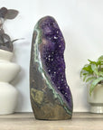 Large Natural Amethyst Geode with Unique Polished Quartz & Jasper Shell - CBP1405