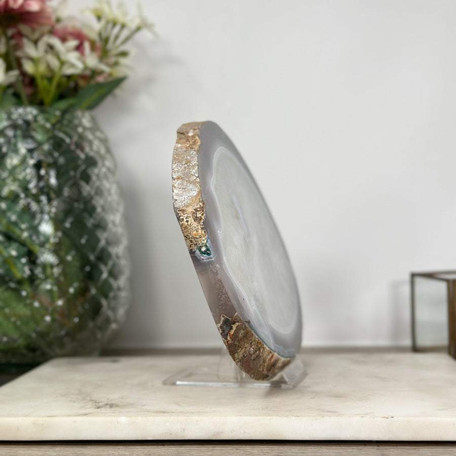 Large Quartz &amp; Agate Stone Tray for Home Decor - SLC0017