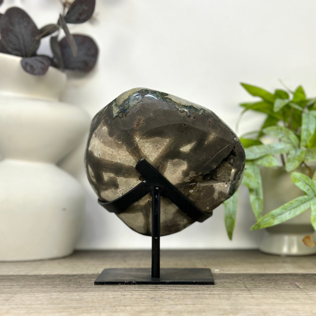 Natural Quartz Geode with Calcite Formation - MWS3286