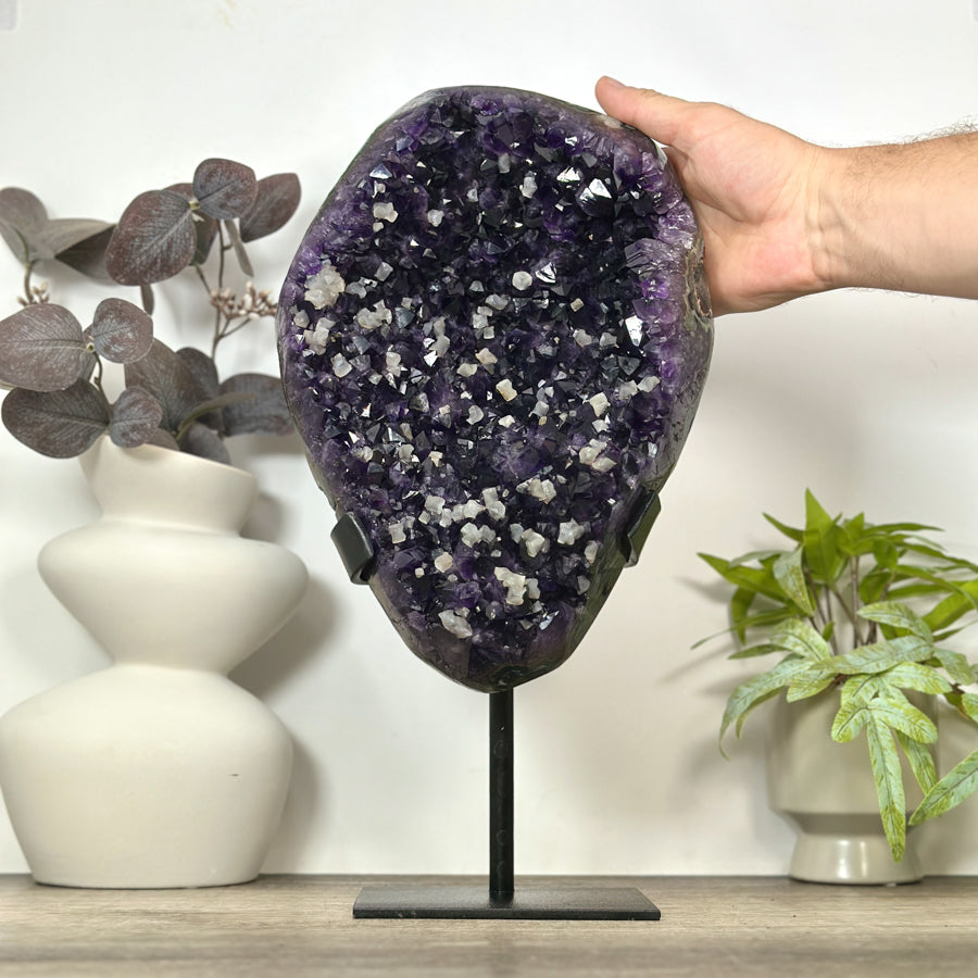 Large Natural Amethyst Specimen with Calcite Inclusions - MWS3092