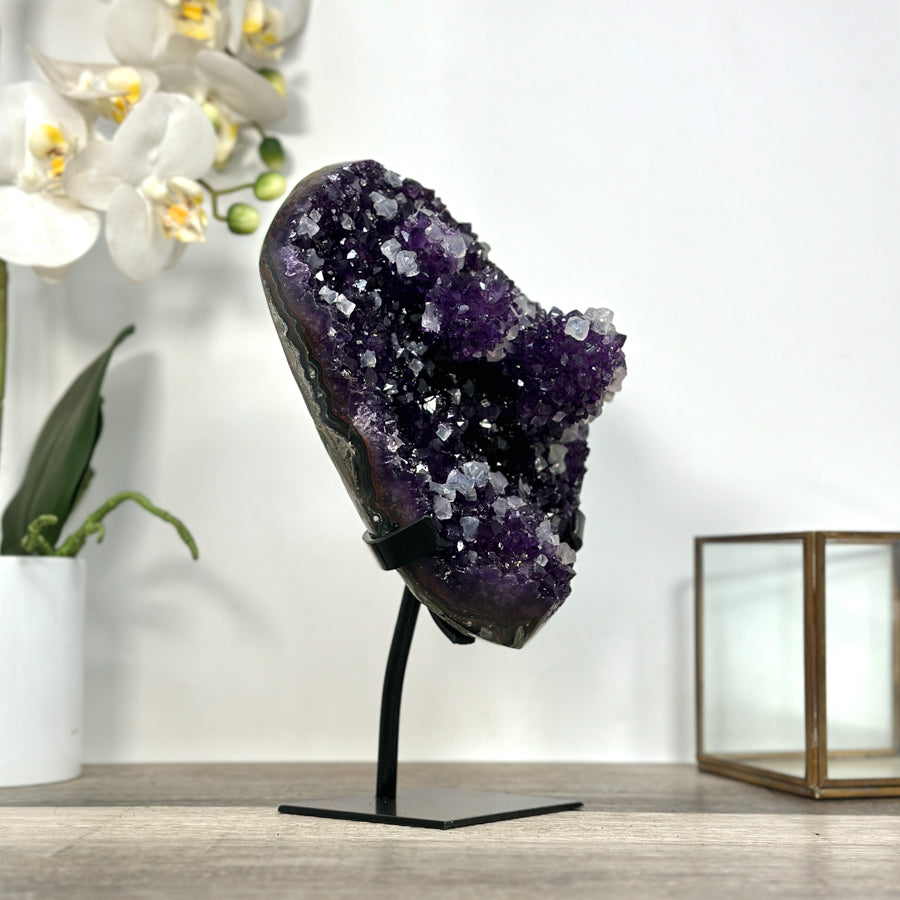 Deep Purple Amethyst Crystal Cluster for Home Decor Display - MWS2616