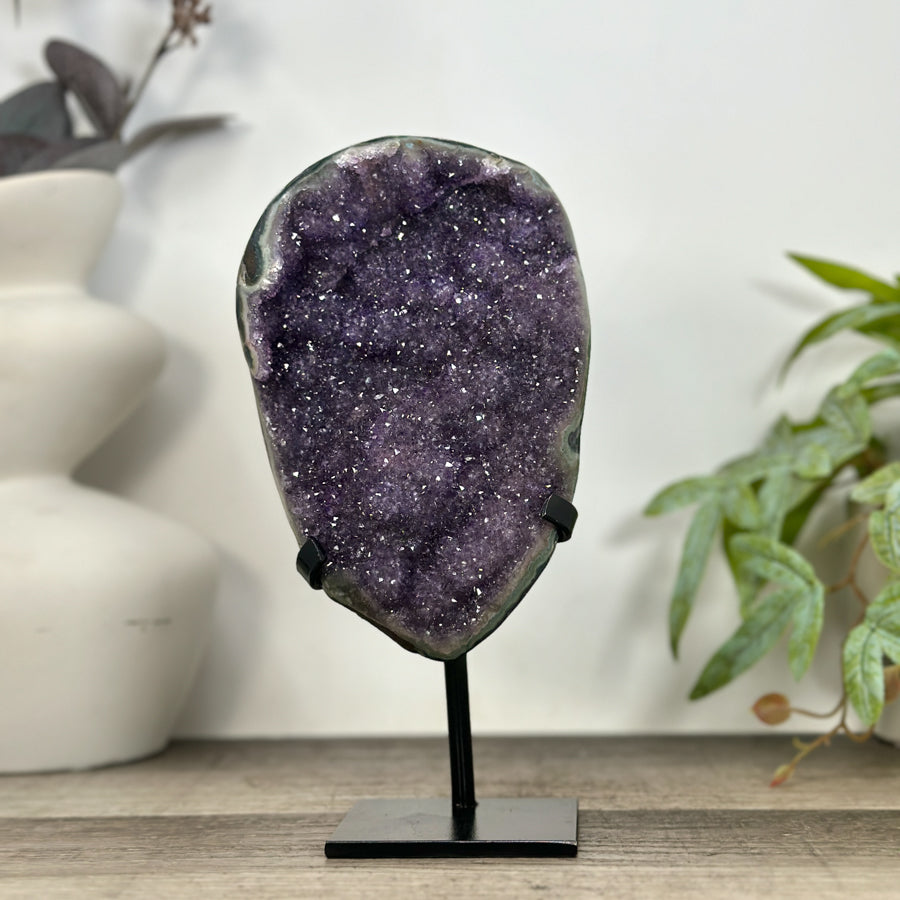 Natural Amethyst Specimen with Green Jasper Shell - MWS3231