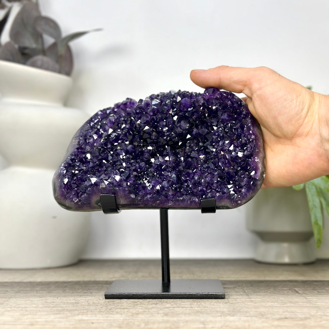 Top Grade Amethyst Crystal Specimen on Metal Stand - MWS3380