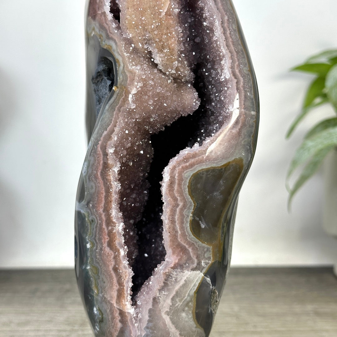 Uruguayan Blue Agate &amp; Green Quartz Statement Piece for Home Decor - CBP1400