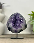 Natural Uruguayan Amethyst Geode on Metal Stand - MWS3331
