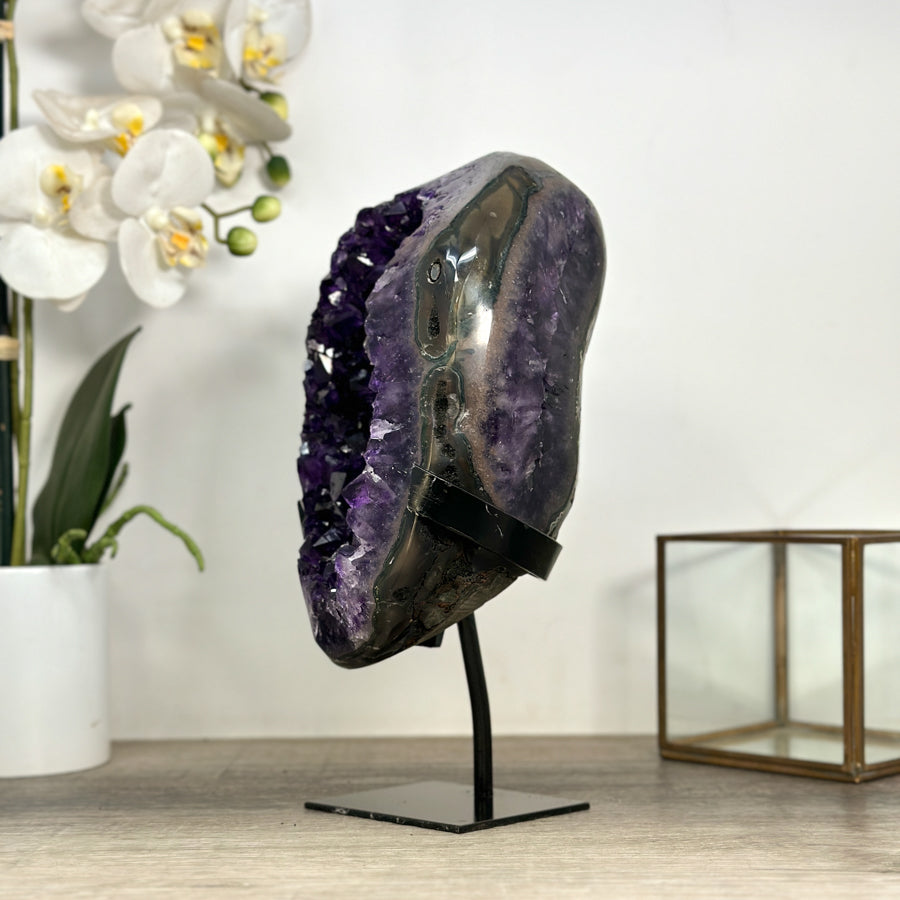 Top Grade Premium Amethyst Geode with Metal Stand - MWS2468
