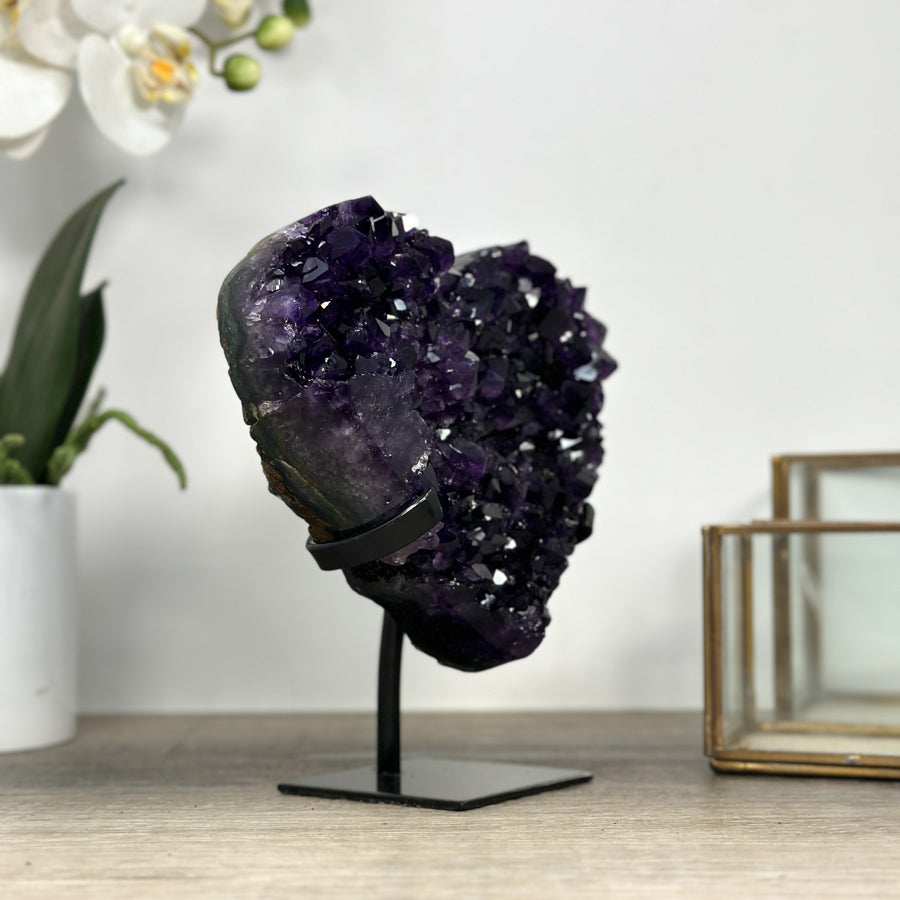 Deep Purple Natural Amethyst Stone Heart - HST0287