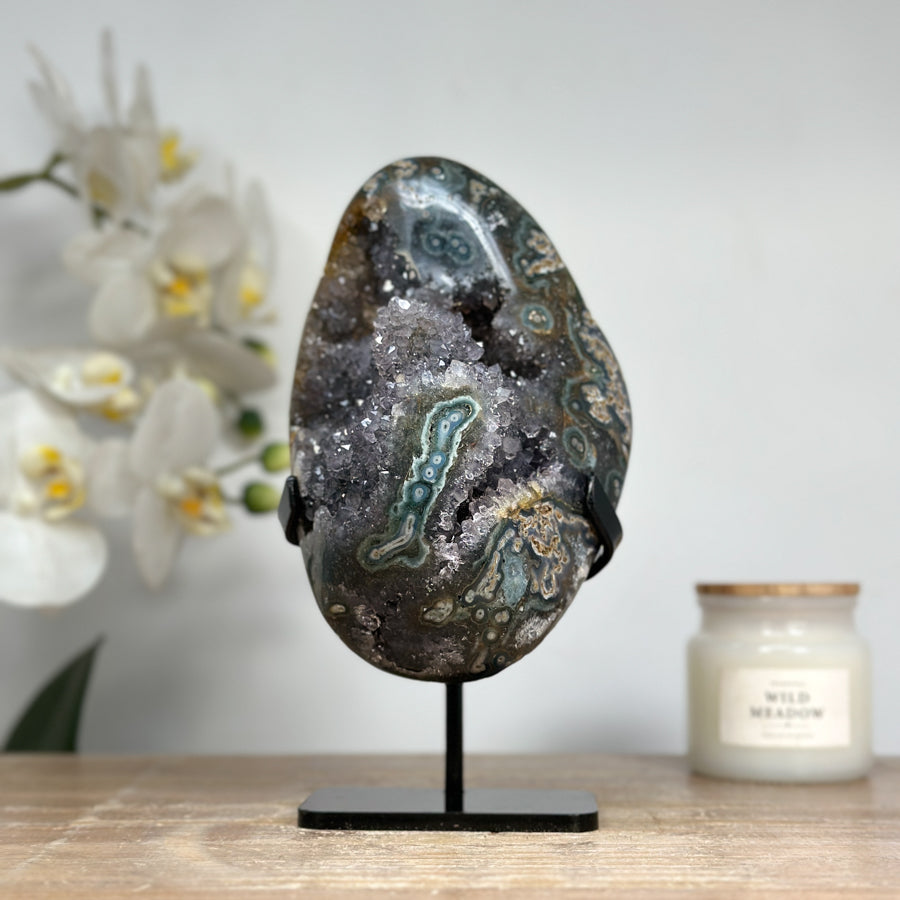Beautiful Quartz &amp; Green Jasper Crystal Specimen, Perfect for Home Decor - MWS1614