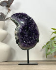 Natural Deep Purple Amethyst Cluster on Metal Stand - MWS3189