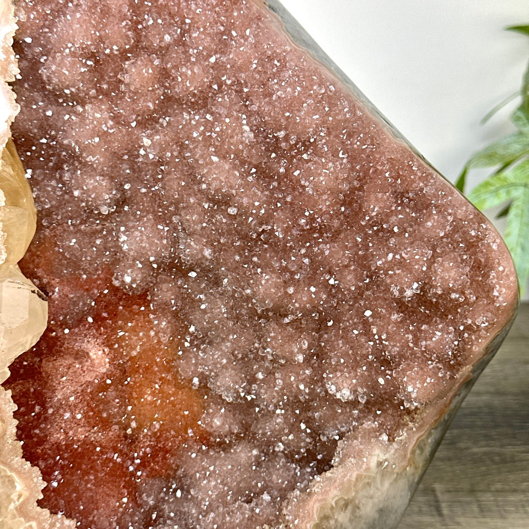 Huge Natural Pink Amethyst Statement Piece with Calcite Formation - CBP1431