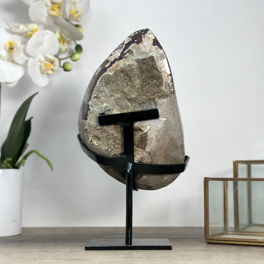 Outstanding Natural Orange Quartz Druzy &amp; Agate Specimen - MWS2222