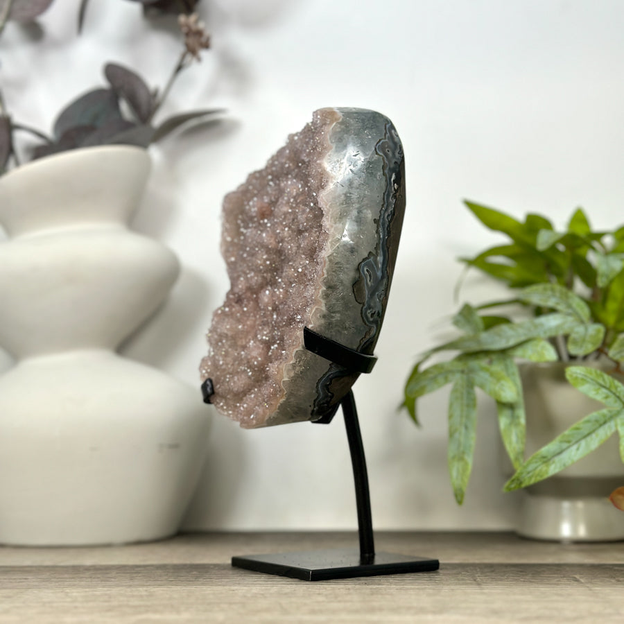 Natural Peach Tone Sugar Quartz Crystal Cluster - MWS3161