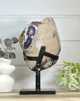 Uruguayan Amethyst Specimen with Green Jasper Shell & Calcite Formation - MWS3148