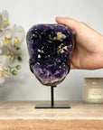 Natural Amehyst Cluster Geode with Calcite Inclusion - MWS2056