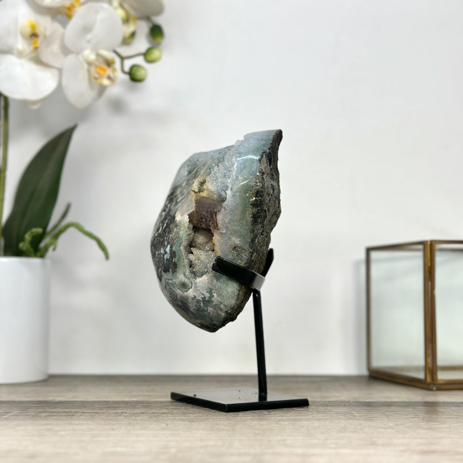 Rare Natural Quartz Druzy Geode with Hematite Formation - MWS2867