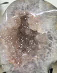 Natural Light Peach Tone Quartz Geode on Stand - MWS3363