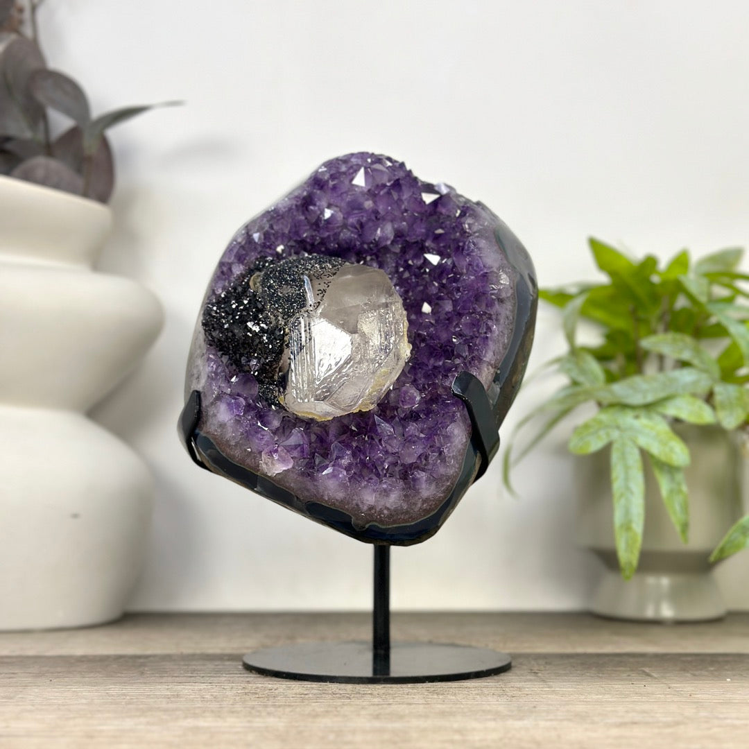 Unqiue Amethyst Cluster with Collection Grade Calcite inclusion - MWS3356