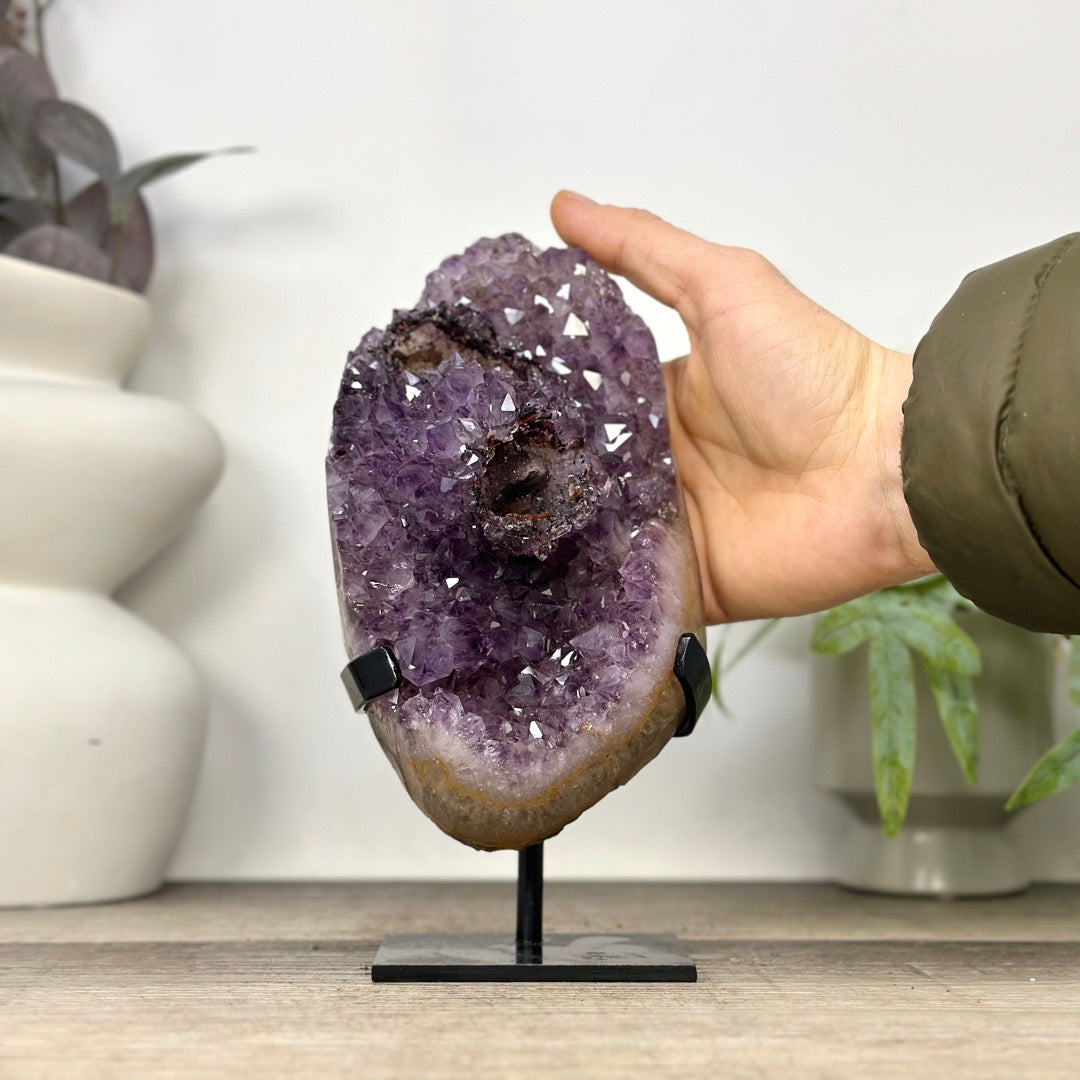 Uruguayan Amethyst Cluster with pseudocalcite Inclusion - MWS3353