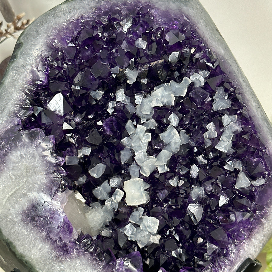 XXL Natural Uruguayan Amethyst Geode with Calcite Formations - MWS3079