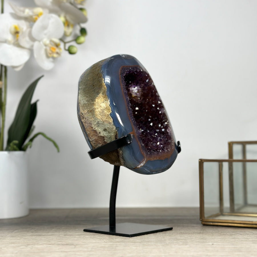 Beautiful Amethyst &amp; Blue Agate Geode - MWS2214