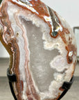 Jasper & Quartz Slice with Natural Banded Patterns on Stand - MWS2909