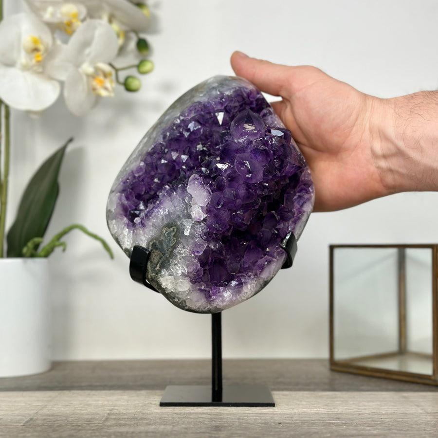 Amethyst Crystal Cluster Geode with Quartz Shell - MWS2636
