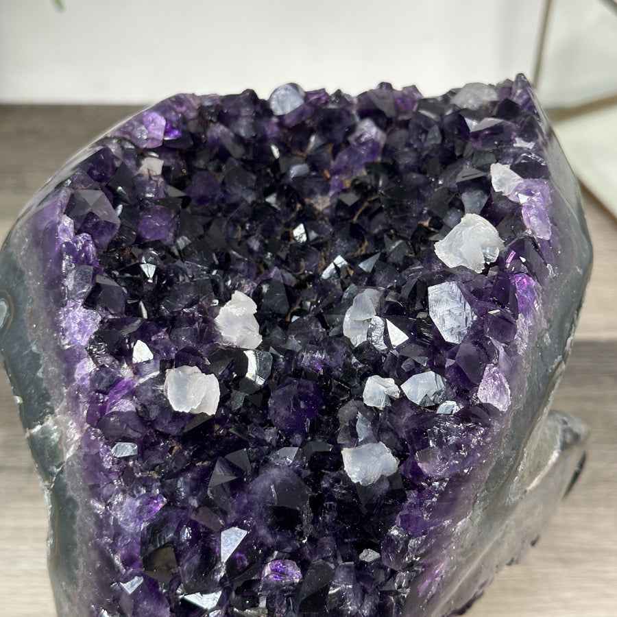 Natural Amethyst Geode with Deep Purple Crystals – Unique Mineral Display Piece - MWS2818
