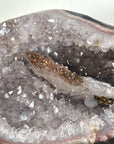 Geode Agate Crystal Cluster with Calcite Centerpiece - Collector Display Specimen - MWS2614
