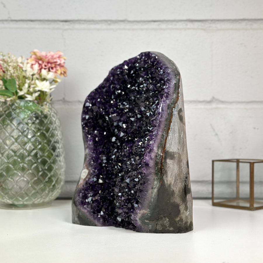 Large Natural Amethyst Cathedral Geode from Uruguay – Self Standing Cut Base Display Piece - CBP1202
