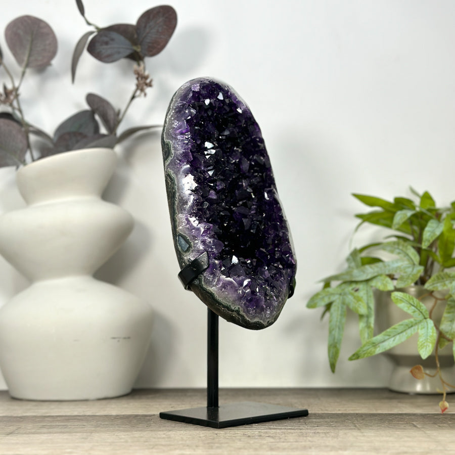 Natural Top Grade Amethyst Geode with Metal Stand - MWS3218