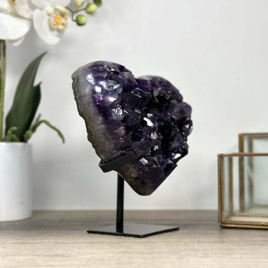 Deep Purple Natural Amethyst Stone Heart - HST0286