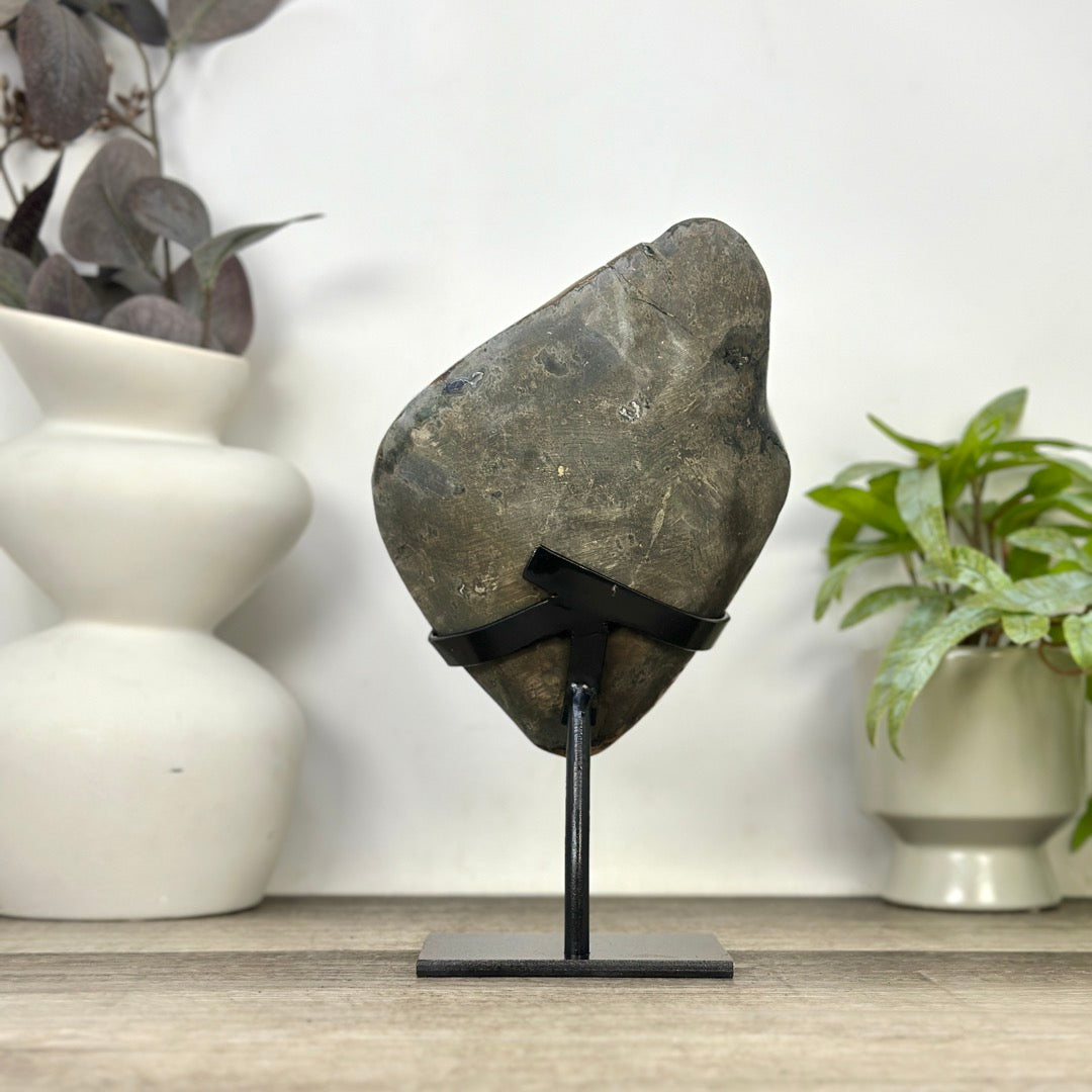 Unique Natural Sugar Amethyst Crystal Geode on Stand - MWS3383