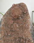 Orange Tone Crystal Cluster with Sparkling Formation on Stand for Home Decor - MWS2625