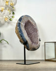 Natural Blue Agate & Amethyst Geode on Stand - MWS3022