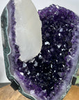Natural Amethyst Cluster with Large Calcite Specimen - MWS3112