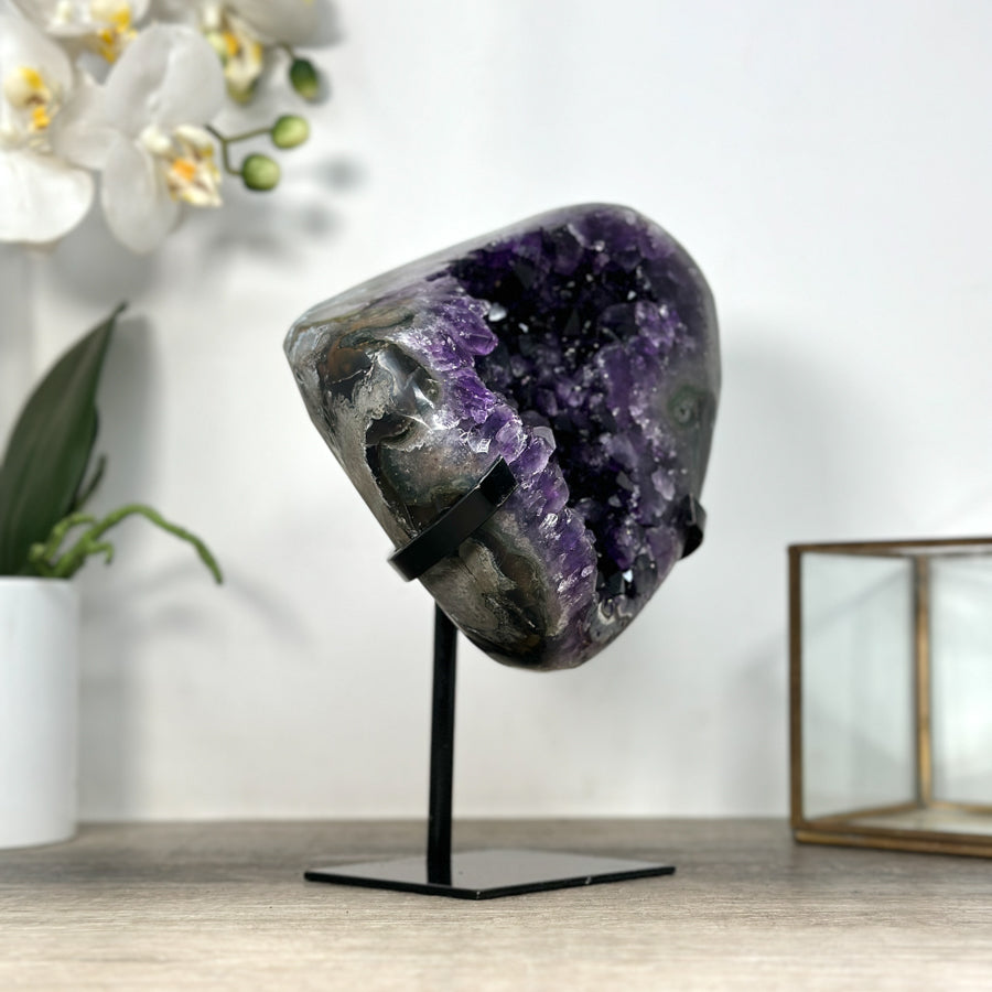Deep Purple Natural Amethyst Geode Statement Piece - MWS2551