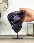 Uruguayan Amethyst Crystals Specimen on Metal Stand - MWS2816