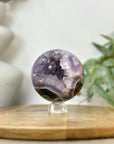 Amethyst & Agate Sphere Geode with Druzy Cavity - SPH0229