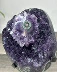 Deep Purple Amethyst Geode With Eye Formations on Metal Stand - MWS2763