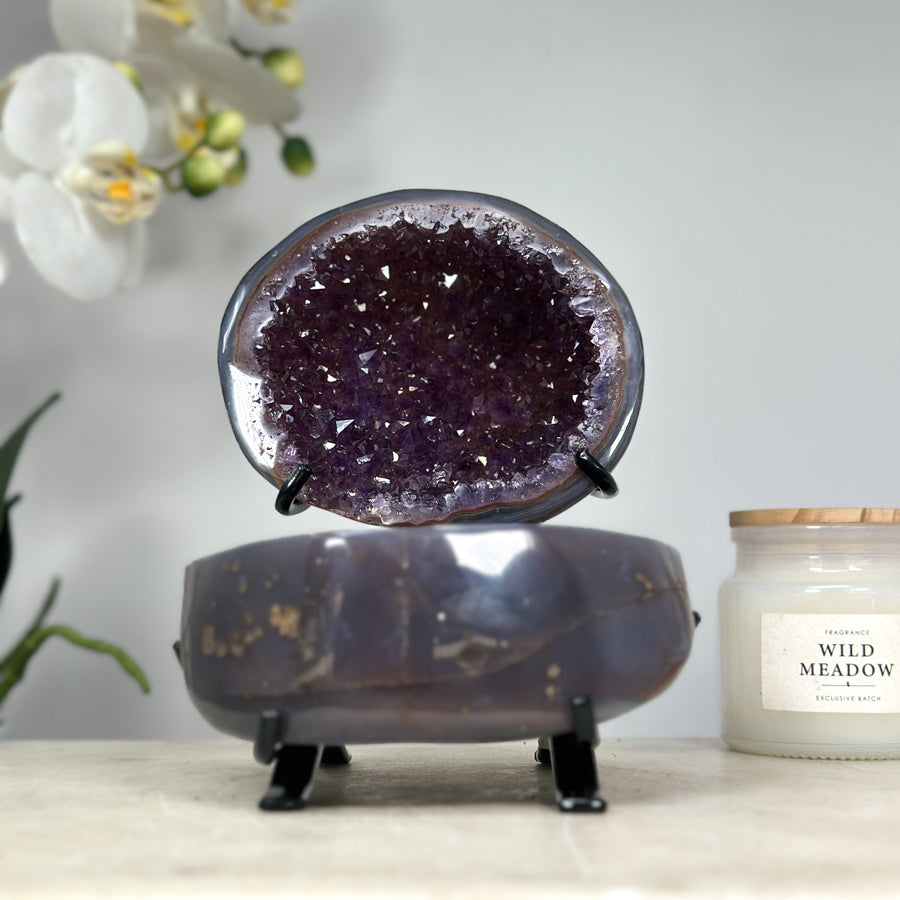 Geode Jewerly Box, Natural Crystals for Home Decor and Healing Practices - Handcrafted in Uruguay

