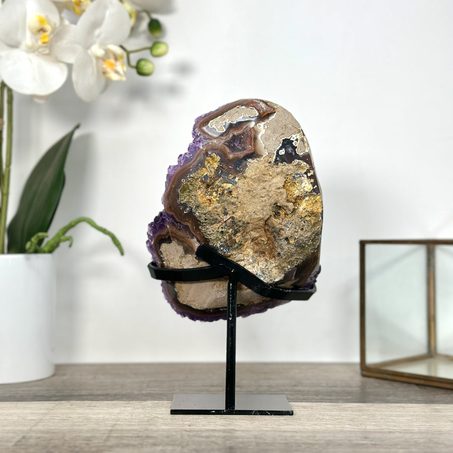 Purple Amethyst Cluster on Stand - Home or Office Display Specimen - MWS2631