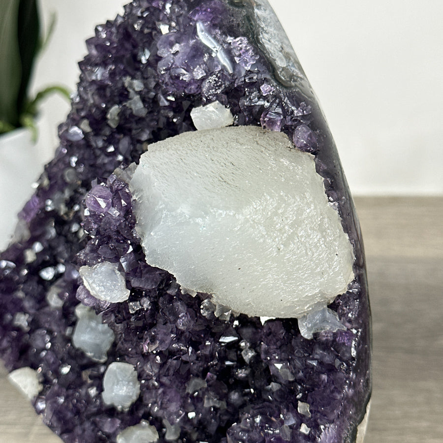 Natural Amethyst Cluster with Calcite Crystal Inclusions - MWS2215