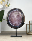Stunning Agate & Amethyst Geode with Metal Stand - MWS2224