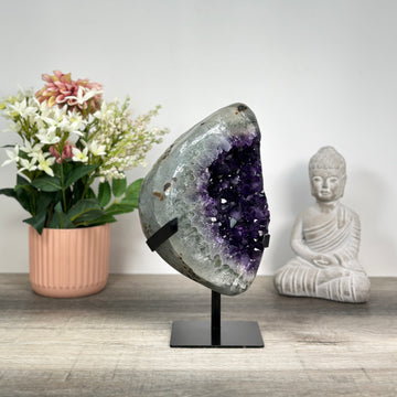A Grade Natural Amethyst Geodeo with Quartz Shell - MWS0236