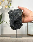 Black Druzy Quartz Crystal with Agate Mineral Specimen - MWS2622