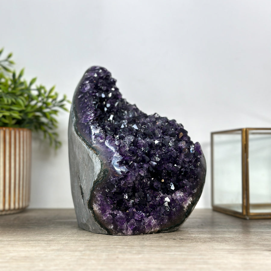A+ Grade Natural Amethyst Cathedral, Deep Purple Crystals - CBP1189