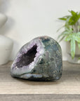 Natural amethyst Geode with Calcite Crystal Inclusions - STGE0091